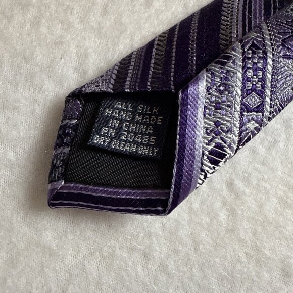 Stafford Essentials MEN’S NECK TIE Different shades Purple ALL SILK Hand Made - Picture 6 of 6